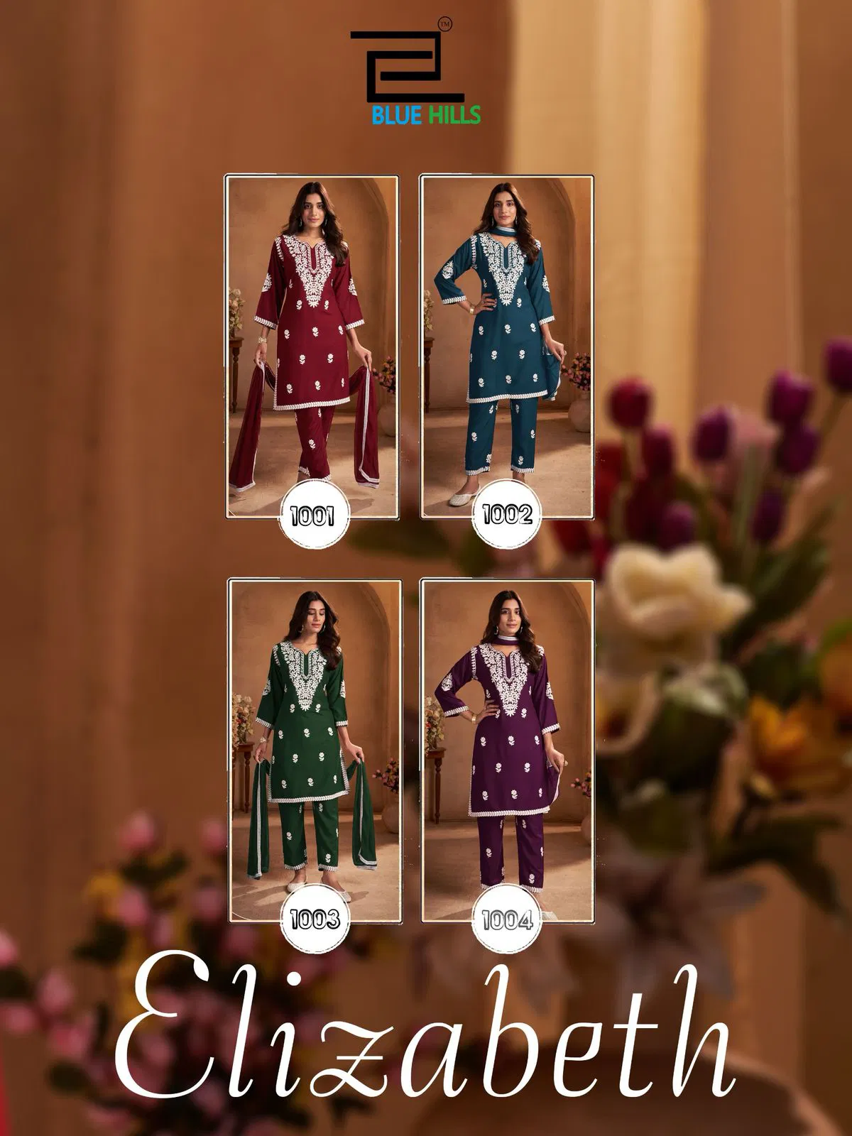Elizabeth By Blue Hills Rayon Kurtis With Bottom Dupatta Wholesale In India